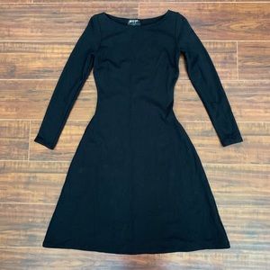 NWOT Nasty Gal Black Skater Dress Long-sleeve S